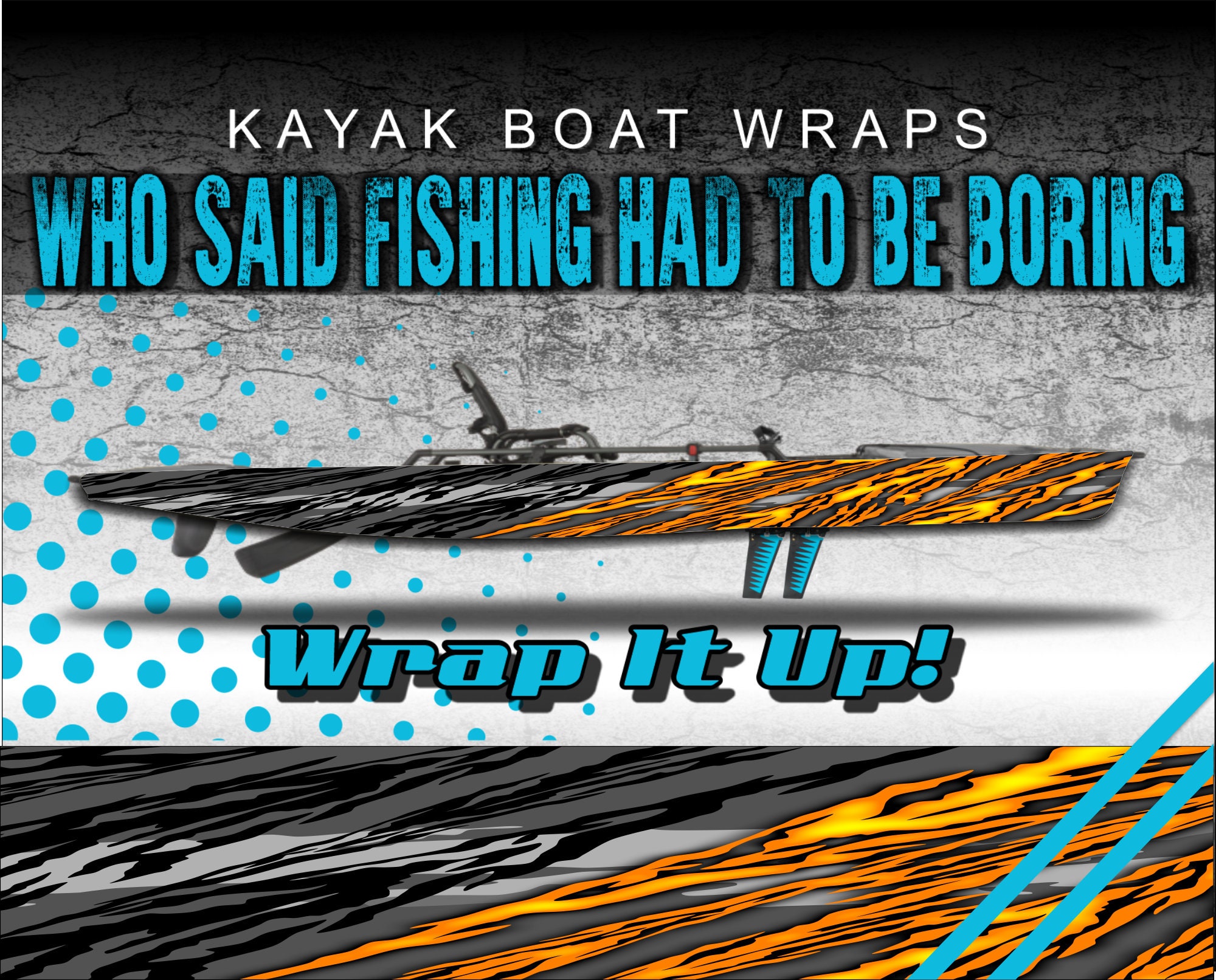 Rippin Lips Bass Kayak Vinyl Wrap Kit Graphic Decal/Sticker 12ft and 14ft
