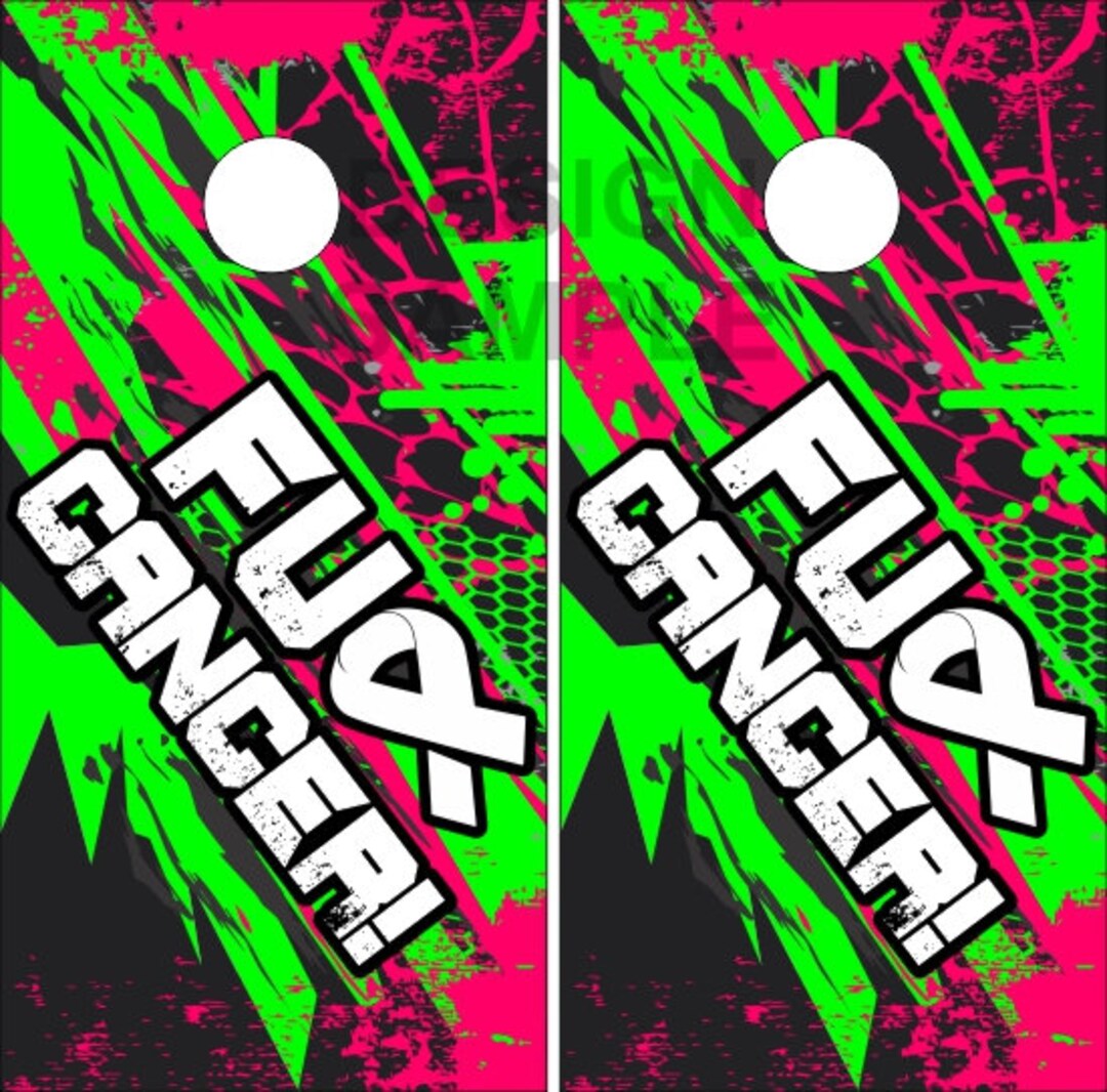 Fck Cancer Splatter Cornhole Wrap Bag Toss Decal Skin Sticker Wraps ...