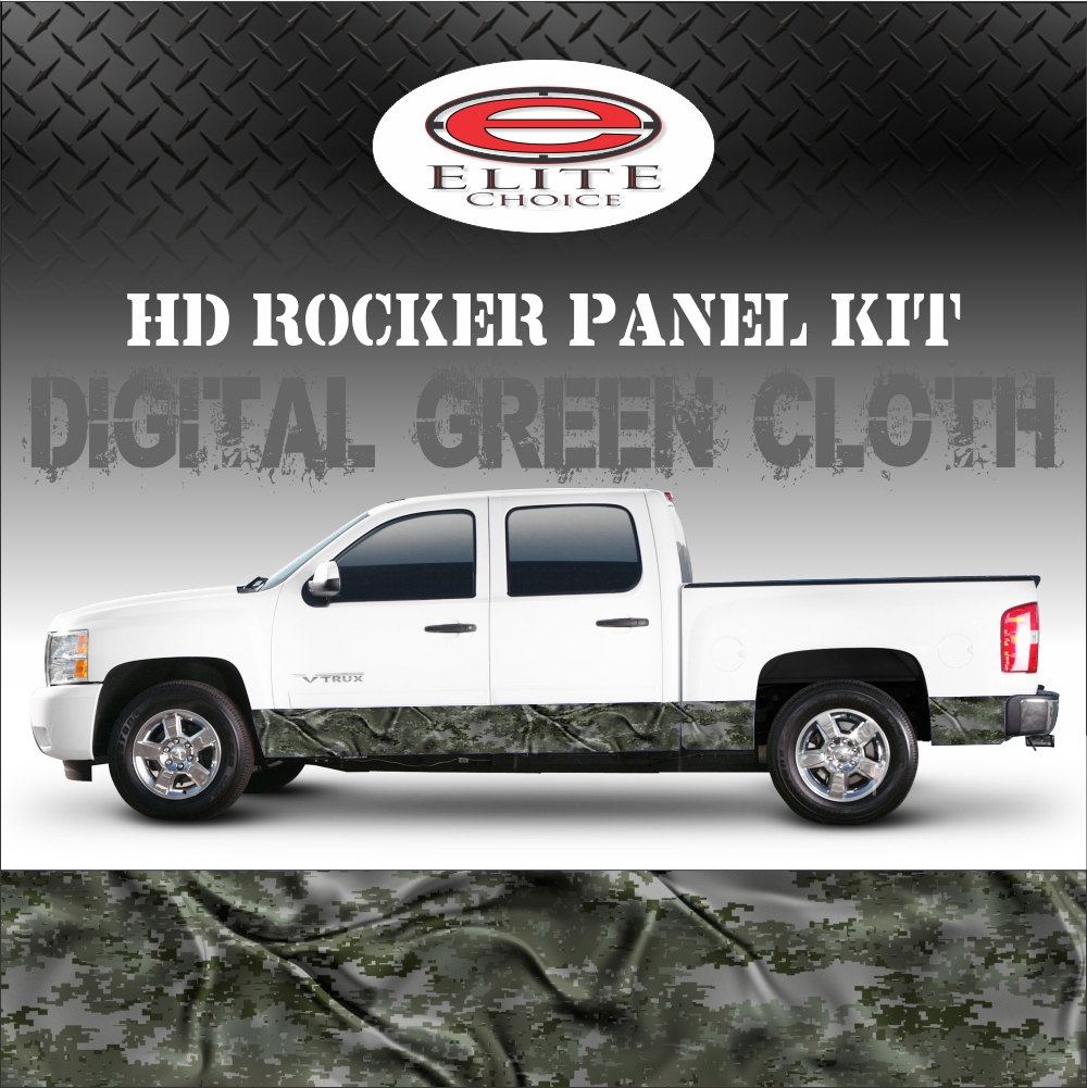 Digital Green Cloth Camo Rocker Panel Graphic Decal Wrap Truck SUV - 12 ...