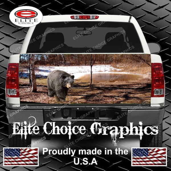 Black bear Truck Tailgate Wrap Vinyl Graphic Decal Sticker Wrap