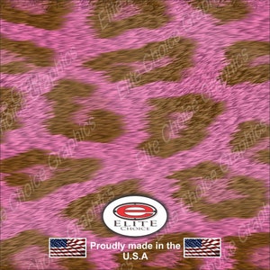 May include: Pink and brown animal print fabric with a white circle logo that says "Elite Choice" and the text "Proudly made in the U.S.A."