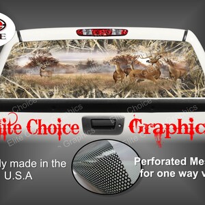 Whitetail Buck Deer Tallgrass Camo Rear Window Graphic Tint Decal Sticker Truck SUV Van Car