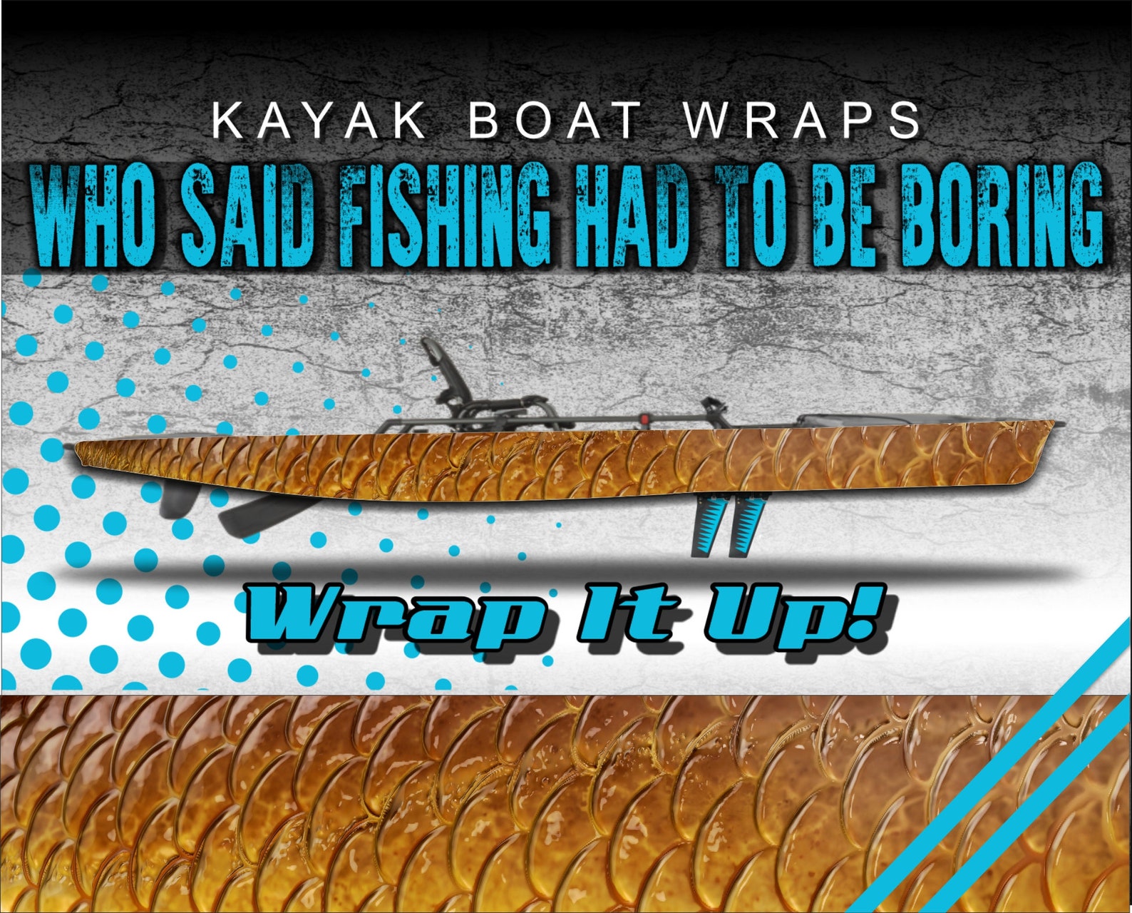 Redfish Rocker Panel Wrap Redfish Skin Kayak Vinyl Wrap Kit Graphic Decal/sticker 12ft and 14ft ...