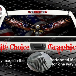 Patriotic American Flag Eagle Rear Window Graphic Tint Decal Sticker Truck SUV Van Car
