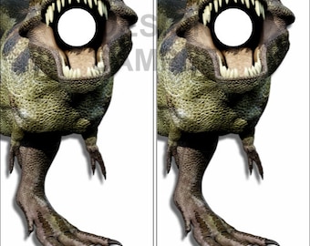 T Rex Dinosaure Cornhole Wrap Bag Toss Decal Sticker Skin Wraps plastifié ou non plastifié