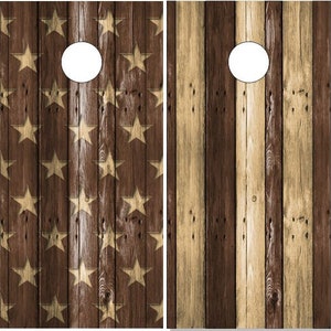 Stars And Bars Stained Cornhole Wrap Bag Toss Decal  Skin Sticker Wraps Laminated or Non Laminated