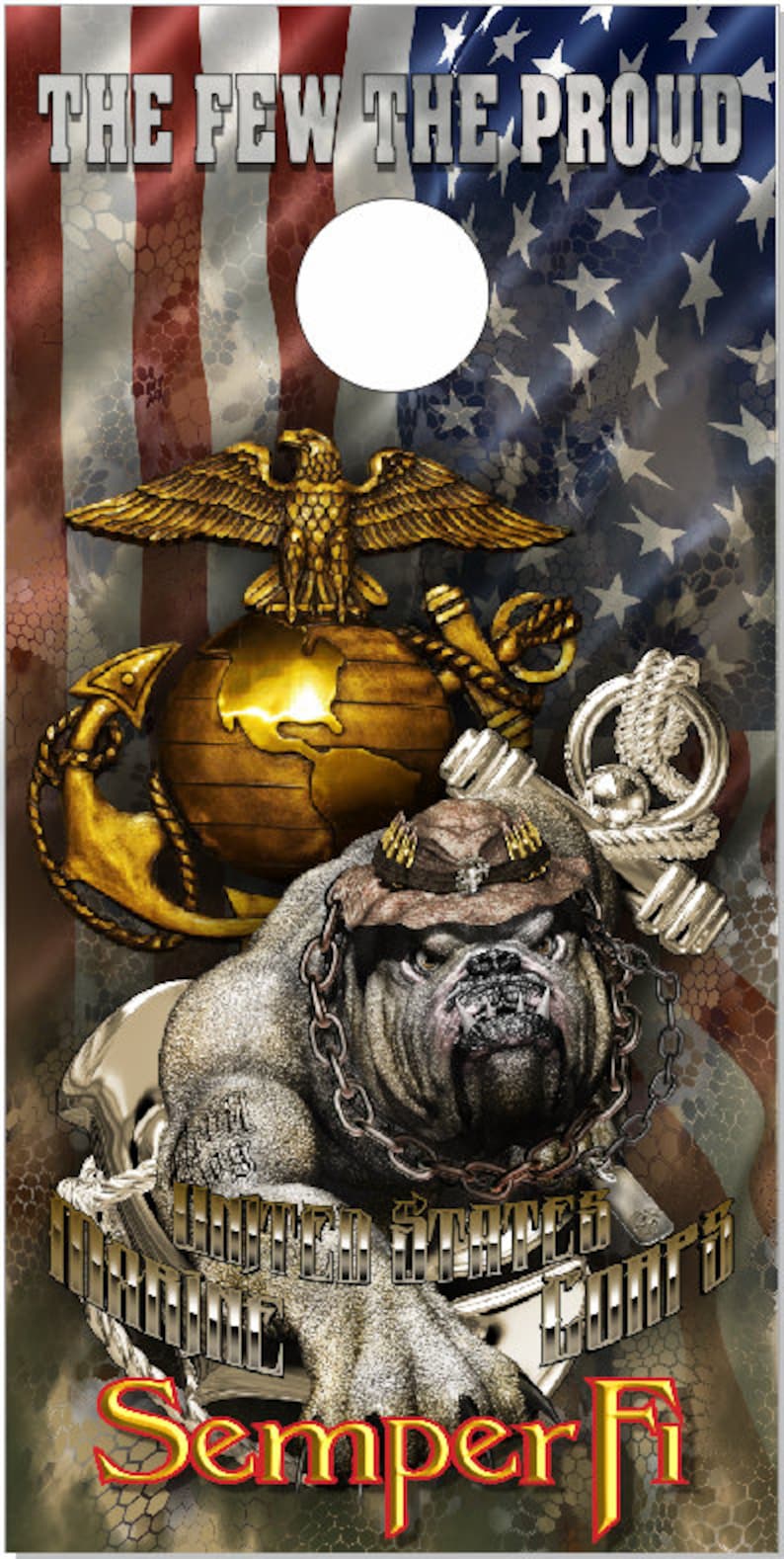 Marines Dog of War Flag Cornhole Wrap Bag Toss Decal Baggo Skin Sticker Wraps