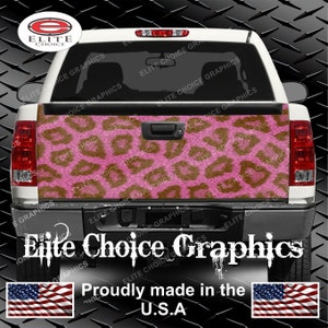 Pink Leopard Print Truck Tailgate Wrap Vinyl Graphic Decal Sticker Wrap