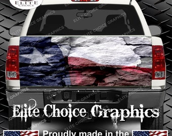 Texas Flag Rocks Truck Tailgate Wrap Vinyl Graphic Decal Sticker Wrap