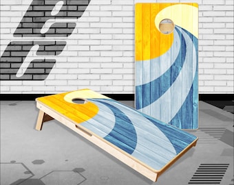 Beach Wave Cornhole Boards Bag Toss  Game With Bags