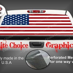 American Flag Flat Rear Window Graphic Tint Decal Sticker Truck SUV Van Car