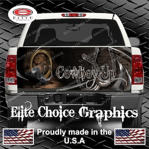 Cowboy Horse Western Truck Tailgate Wrap Vinyl Graphic Decal Sticker Wrap