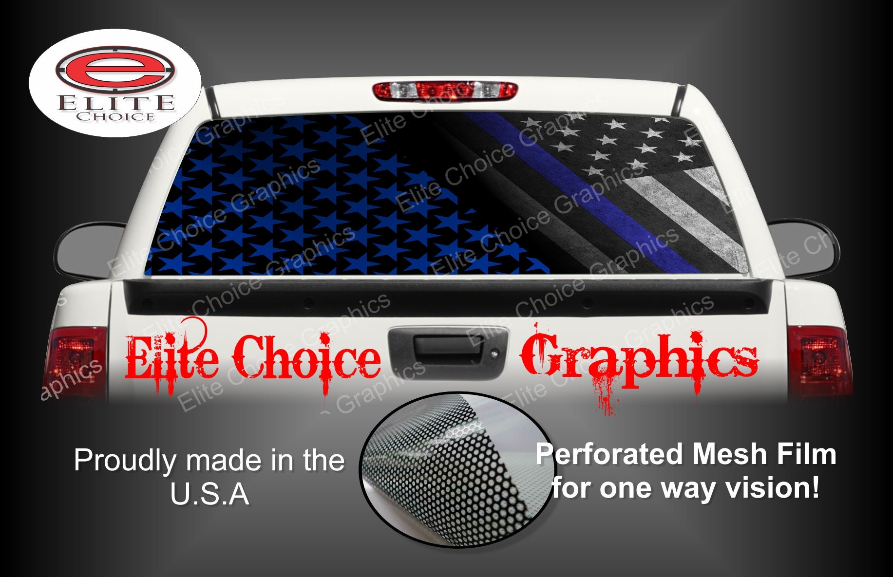 NATIONAL LAW ENFORCEMENT OFFICERS MEMORIAL PICKUP TRUCK REAR WINDOW