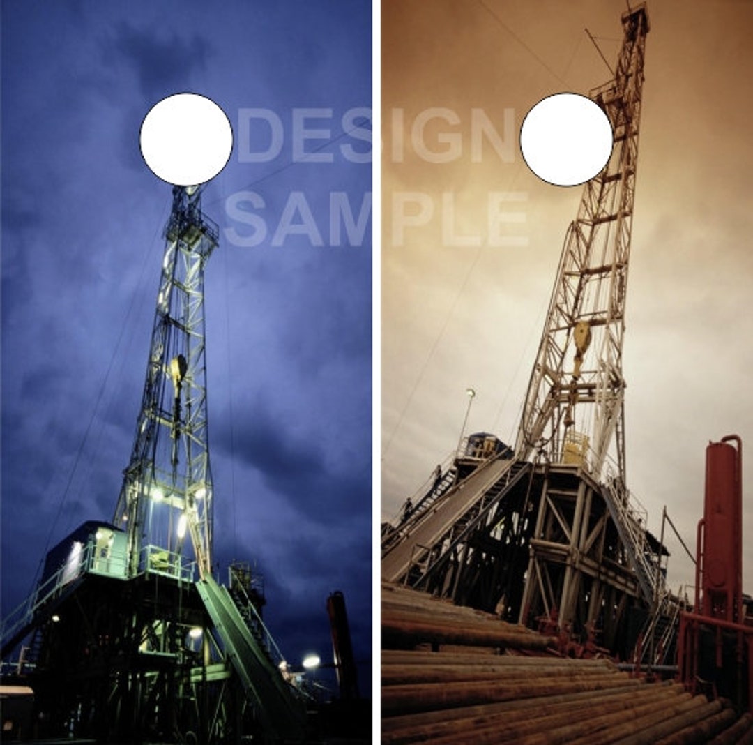 Oil Rig Wrapping Paper Oil Rig Night Day Cornhole Wrap Bag Toss Decal Skin Sticker Wraps ...