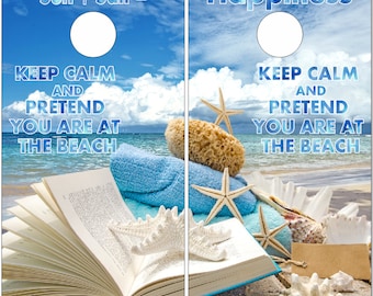 Keep Calm Beach Theme Book Cornhole Wrap Bag Toss Decal  Skin Sticker Wraps Laminated or Non Laminated