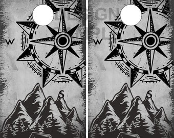 Mountain Camp Outdoors Cornhole Wrap Bag Toss Decal  Skin Sticker Wraps Laminated or Non Laminated