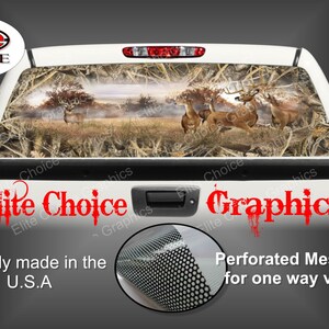 Whitetail Buck Deer Tallgrass Duck Camo Rear Window Graphic Tint Decal Sticker Truck SUV Van Car