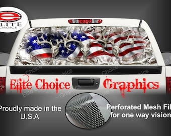 American Buck Obliteration Buck Snow Rear Window Graphic Tint Decal Sticker Truck SUV Van Car