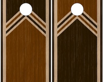 Stained Chevron Wood Cornhole Wrap Bag Toss Decal  Skin Sticker Wraps Laminated or Non Laminated