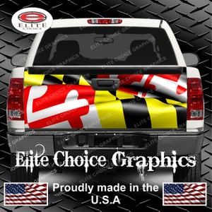 Maryland Wavy Flag Truck Tailgate Wrap Vinyl Graphic Decal Sticker Wrap