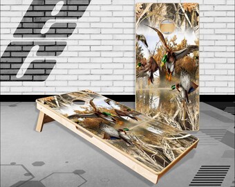Mallards Tallgrass Camo duck 2 Cornhole Boards Bag Toss  Game With Bags