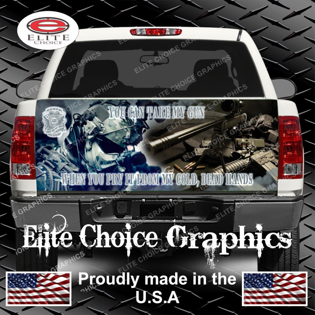 Gun Rights Stickers 2nd Amendment Gun Rights Tactical Truck Tailgate Wrap Vinyl Graphic ...