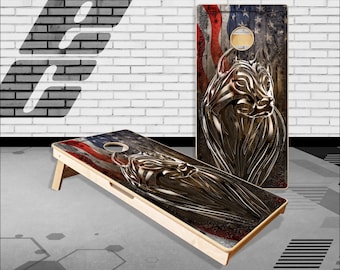 Ghost Wolf Cornhole Boards Bag Toss  Game With Bags