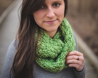 Afton Double Wrap Infinity Scarf in Light Green