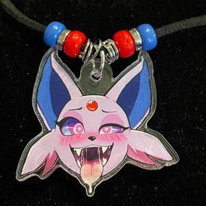 ドリッピング・マウ ESP エボリューション スエードコードネックレス（そろばんビーズ付き） サイキック Pkmn ヒプノハートアイ付き