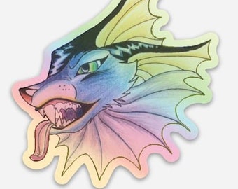 Holo Dark Vap Pokemon Sticker with Tongue and Teeth Holographic Eeveelution