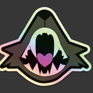 Sticker gueule dentée d'un animal Holo Heart