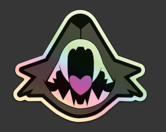 Holo Heart Animal Teethy Maw Sticker