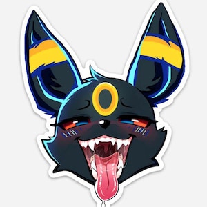 Grote omslag tongbumpersticker Dripping Mouth Eeveelution Evolution Dark Type