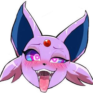 Esp Magnet for Car or Fridge Ahegao Eeeveelution with Dripping Maw and Hypno Heart Eyes