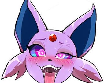 Esp Magnet for Car or Fridge Ahegao Eeeveelution with Dripping Maw and Hypno Heart Eyes
