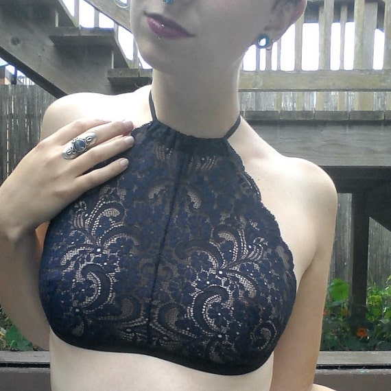 high neck halter bralette