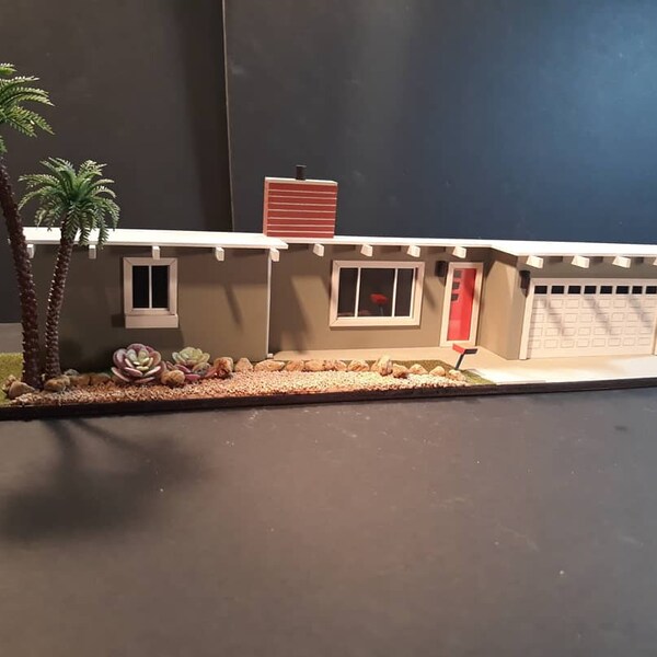 Atomic, MCM, handcrafted,  architecture, California, modernism,  OOAK, Atomic Ranch, Modern home, Mid Century Modern, 50's style, Christmas