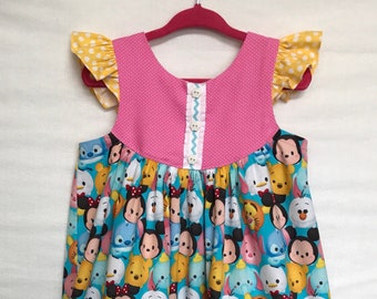 Tsum Tsum Dress, Disney Dress, Baby Girls Dress, Little Girls Dress,  Girls Clothing, Toddler Dress, Childs Dress, Disneyland