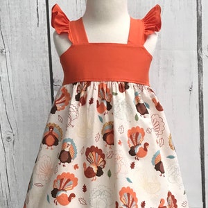 Türkei Kleid, Thanksgiving Baby Kleid, Baby Mädchen Kleid, Kleid für kleine Mädchen, Stickerei, Flattern Kleid
