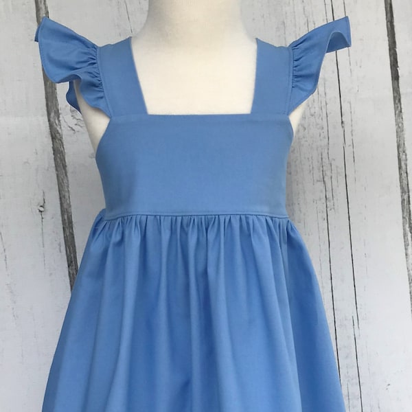 Flower Girl Dress, Baby Girls Dress, Girls Clothing, Toddler Dress, Childs Dress, Little Girls Dress, Flutter Sleeve Dress