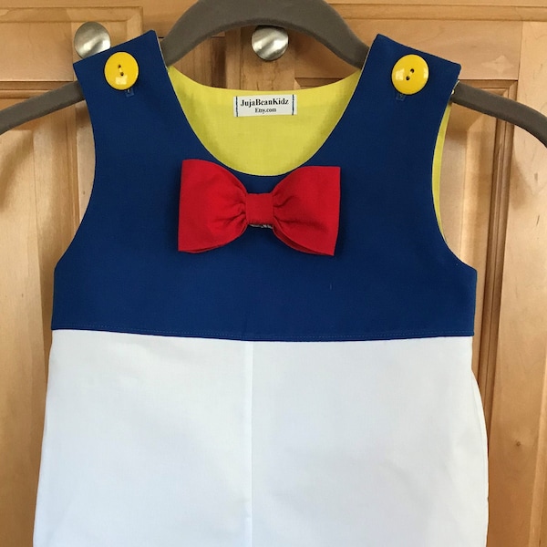 Donald Duck Jon Jon, Disney Outfit,  Boys Shorts, Boys Onesie, Disney Onesie, Donald Duck Costume