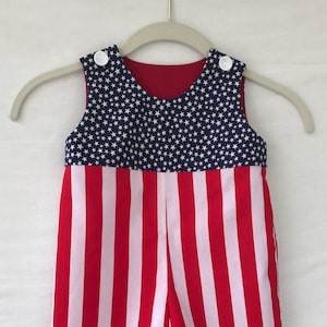 Boys 4th of July JonJon, Baby Boy Flag Outfit,  Boys Flag Shorts, Boys Onsie, Romper