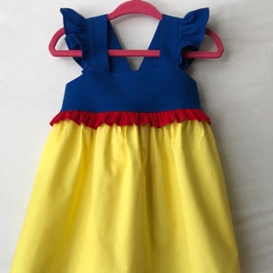 Snow White Dress, Disney Style Dress, Snow White Baby Dress, Monogram Applique, Girl Snow White Dress, Toddler, Princess Dress