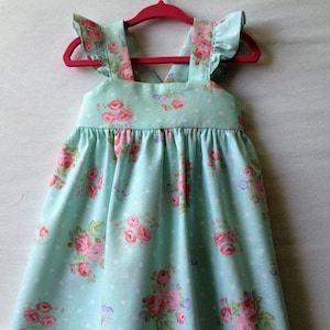 Flower Girl Dress, Baby Girls Dress, Little Girl Dress, Aqua Dress, Toddler Dress, Childs Dress, Dress, Party Dress, Flutter Sleeve Dress