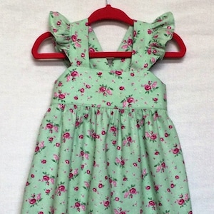 Little Girl Dress, Baby Girls Dress, Baby Dress, 12 month ready to ship, Party Dress, Flutter Sleeve Dress