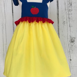 Snow White Dress, Red Apple, Disney Style Dress, Snow White Baby Dress, Girl Snow White Dress, Toddler Snow White Dress, Princess Dress