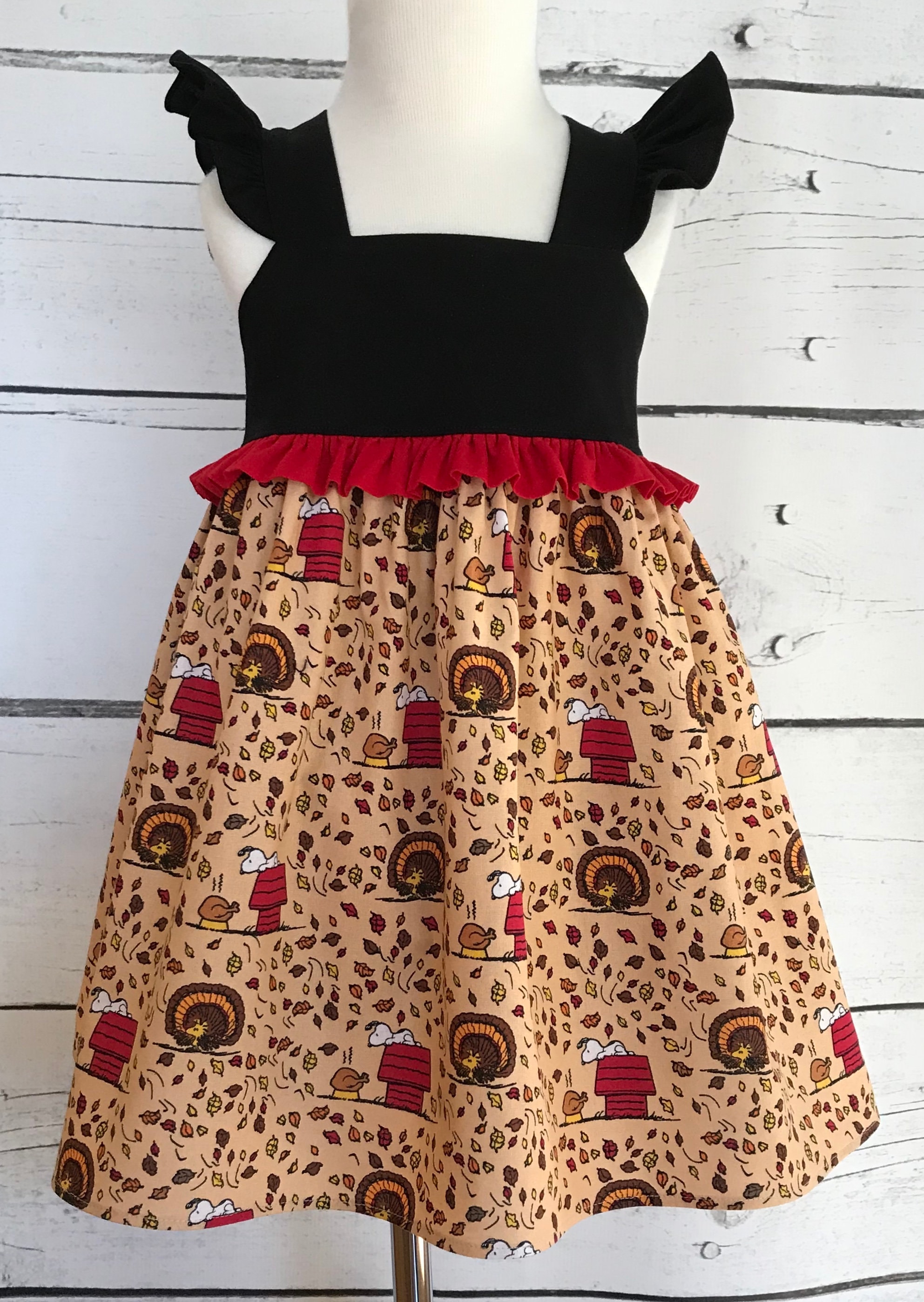Thanksgiving Snoopy Dress Peanuts Dress Baby Dress Girls Etsy Sweden