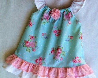 Easter Dress, Baby Girls Dress, Baby Dress, Toddler Dress, Girls Clothing, Flutter Sleeve Dress, Little Girls Dress, Aqua Blue Dress