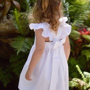 Flower Girl Dress, Baby Girls Dress, Monogram, Applique, Little Girls Dress, Toddler Dress, Childs Dress, First Communion, White Dress