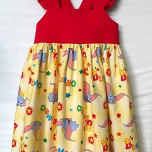 Dombo-jurk, Disney-jurk, Jurk babymeisjes, Jurk kleine meisjes, Dombo-feestjurk, Jurk met fladdermouwen